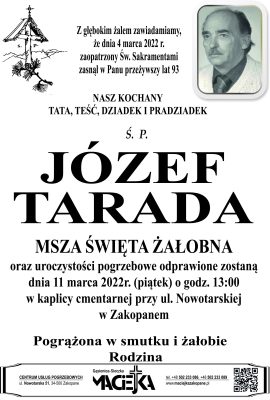 JÓZEF TARADA ZAKOPANE