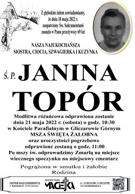 JANINA TOPÓR GLICZARÓW