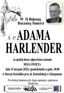 rocznicówka ADAM HARLENDER