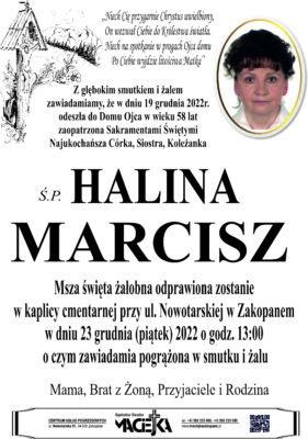 HALINA MARCISZ ZAK NOWOTARSKA