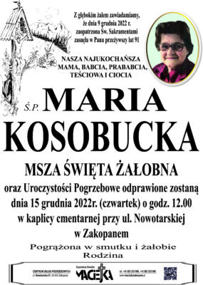 MARIA KOSOBUCKA ZAKOPANE