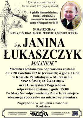 JANINA ŁUKASZCZYK MURZASICHLE