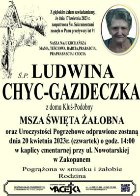 LUDWINA CHYC-GAZDECZKA ZAKOPANE