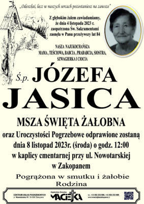 JÓZEFA JASICA ZAKOPANE