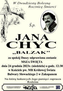 rocznica JANA CHUC BALZAK