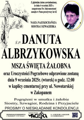 DANUTA ALBRZYKOWSKA ZAKOPANE