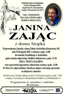 JANINA ZAJĄC KOŚCIELISKO