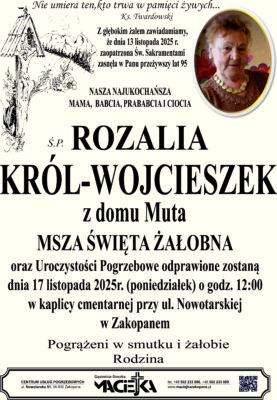 ROZALIA KRÓL-WOJCIESZEK ZAKOPANE
