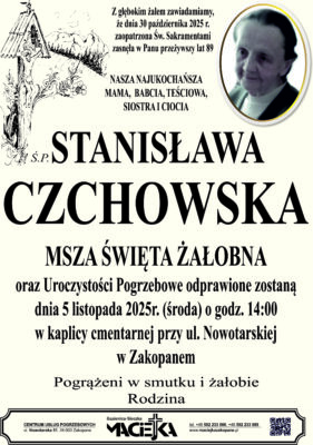 STANISŁAWA CZCHOWSKA ZAKOPANE