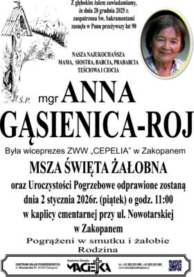 ANNA GĄSDIENICA-ROJ ZAKOPANE