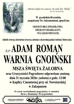 Ś.P. ADAM ROMAN WARNIA GNOIŃSKI