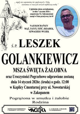  Ś.P. LESZEK GOLANKIEWICZ