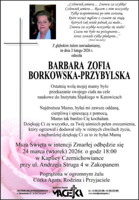 BARBARA ZOFIA BORKOWSKA-PRZYBYLSKA